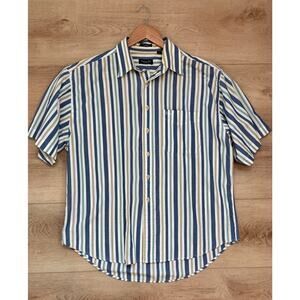 Christian Dior Men’s Striped Short Sleeve Button Up Shirt Size Large